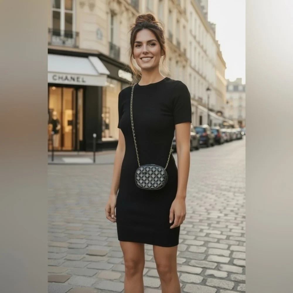 Black Quilted Crossbody Bag
